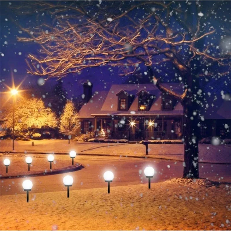 Solar LED Bulb Light Three-color Energy Saving Waterproof Simple Atmospheric Lighting Outdoor Garden Lawn Street Garden Lights