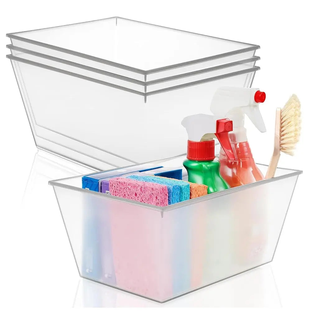 Clear Plastic Storage Bins, Pantry Organizers & Storage Containers, Cabinet Organizer, Home Organization Must Haves For