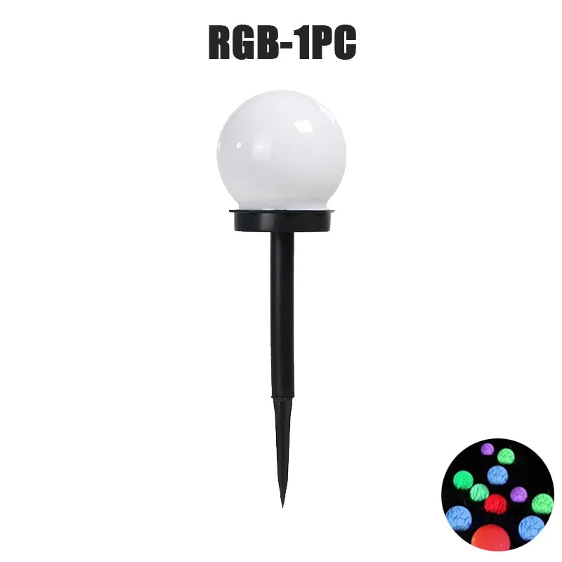 Solar LED Bulb Light Three-color Energy Saving Waterproof Simple Atmospheric Lighting Outdoor Garden Lawn Street Garden Lights