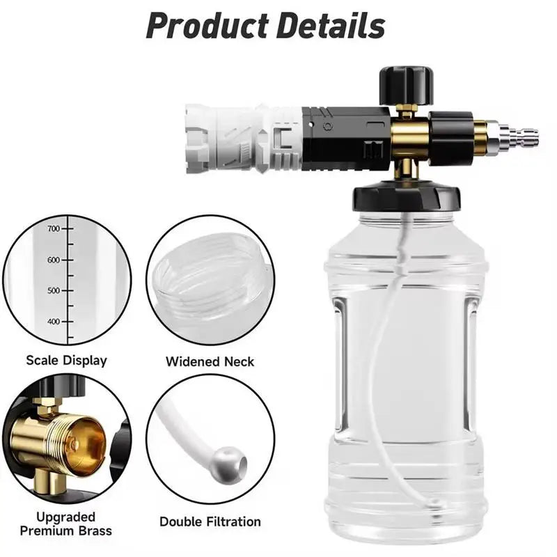 Car Foam Sprayer Car Soap Sprayer Spray Nozzle Pressure Attachment Kit Adjustable Mode For Truck Outdoor Lawn House Car Wash