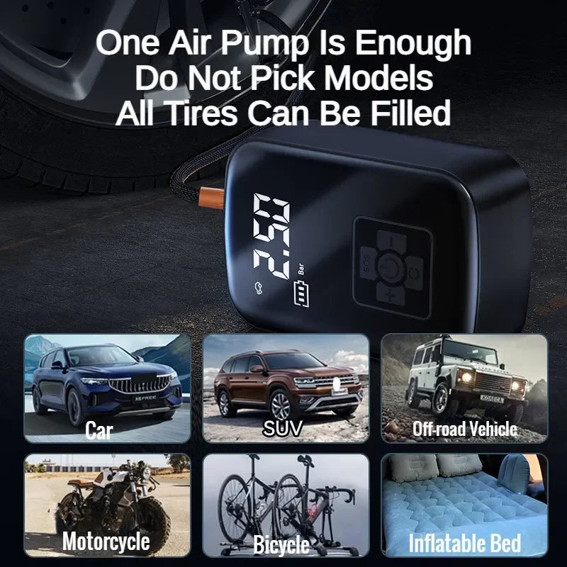 EAFC 150PSI  Car Air Compressor Electric Tire Inflator Pump for Motorcycle Bicycle Boat Tyre Balls Multifunction Tire Inflator