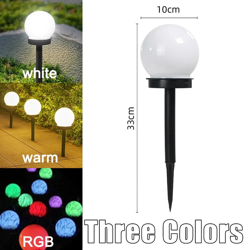 Solar LED Bulb Light Three-color Energy Saving Waterproof Simple Atmospheric Lighting Outdoor Garden Lawn Street Garden Lights