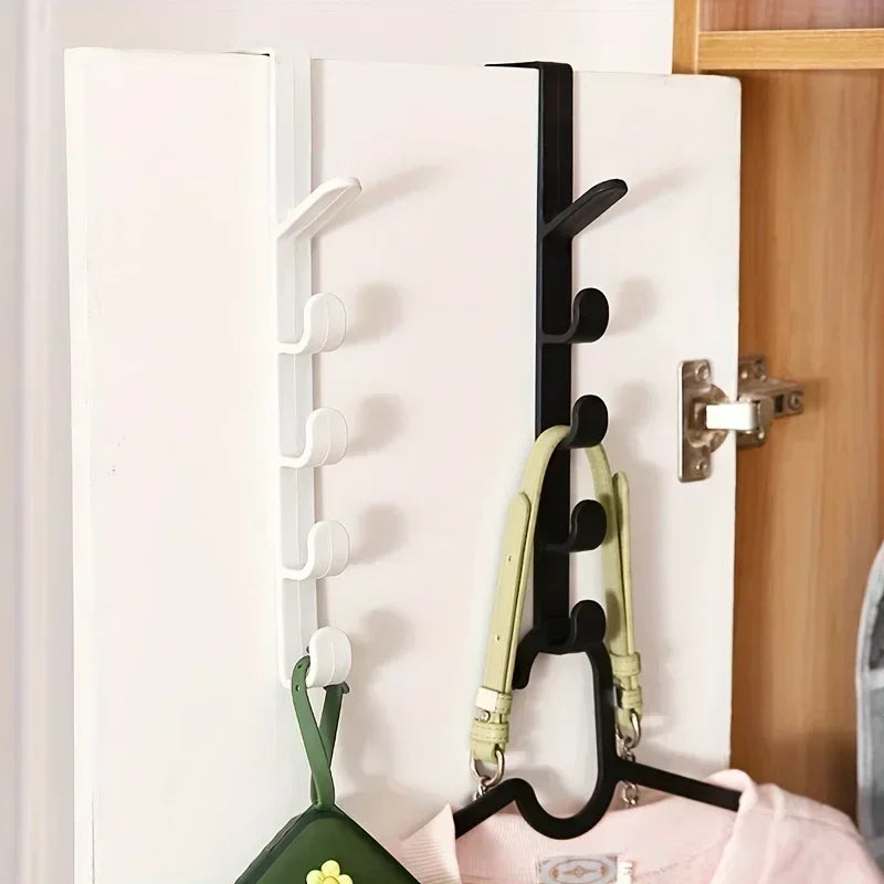 1pc Long Row Of Hooks Behind The Door, Bag Rack Ins Dormitory Storage Hanger, Wall-mounted Storage Rack, Hat Organizer