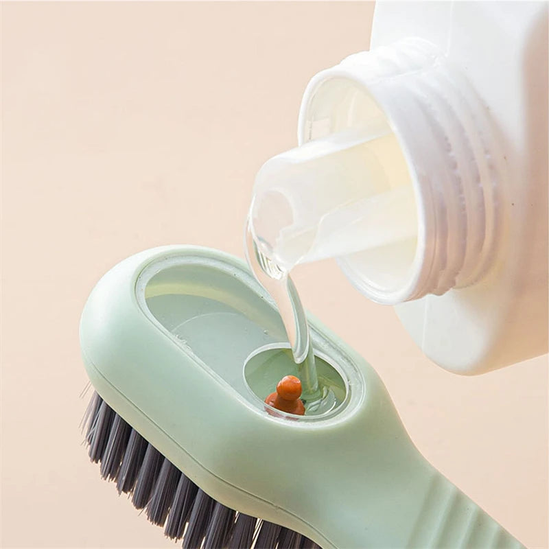 16-1PCS Multifunction Cleaning Shoe Brush Soft Automatic Liquid Shoe Brush Long Handle Clothes Soap Brush With Hook Clean Tool