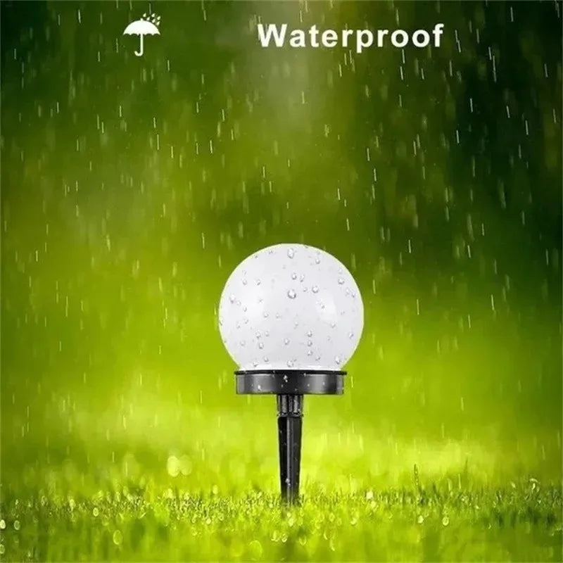 Solar LED Bulb Light Three-color Energy Saving Waterproof Simple Atmospheric Lighting Outdoor Garden Lawn Street Garden Lights