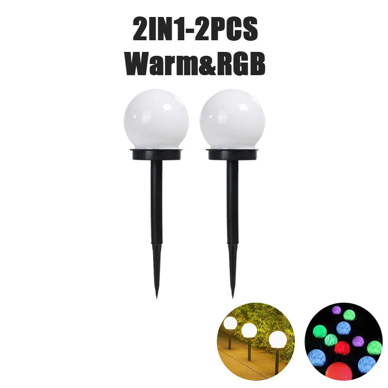 Solar LED Bulb Light Three-color Energy Saving Waterproof Simple Atmospheric Lighting Outdoor Garden Lawn Street Garden Lights