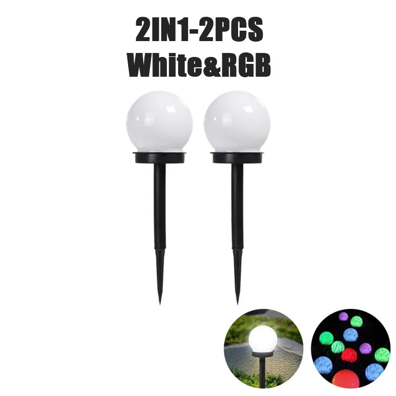 Solar LED Bulb Light Three-color Energy Saving Waterproof Simple Atmospheric Lighting Outdoor Garden Lawn Street Garden Lights