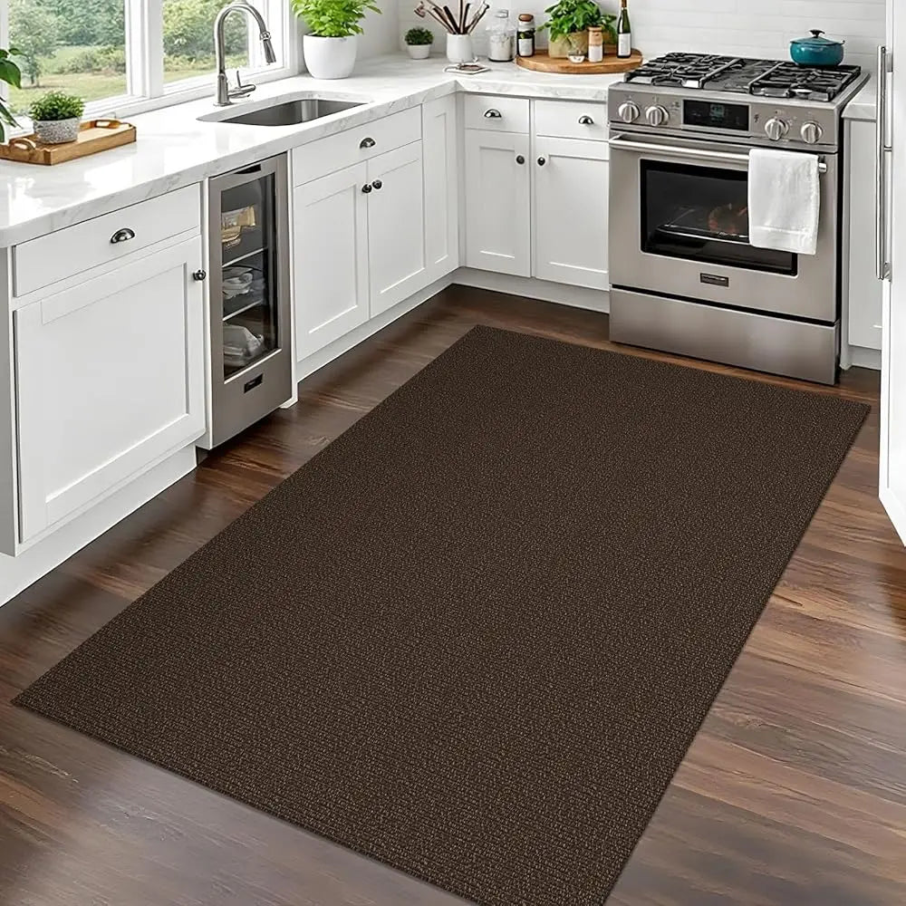 Woven Area Rug 3X5 Ft Washable Rugs For Entryway, Braided Rubber Backed Throw Rugs Door Mat Indoor Outdoor Entrance, Cotton