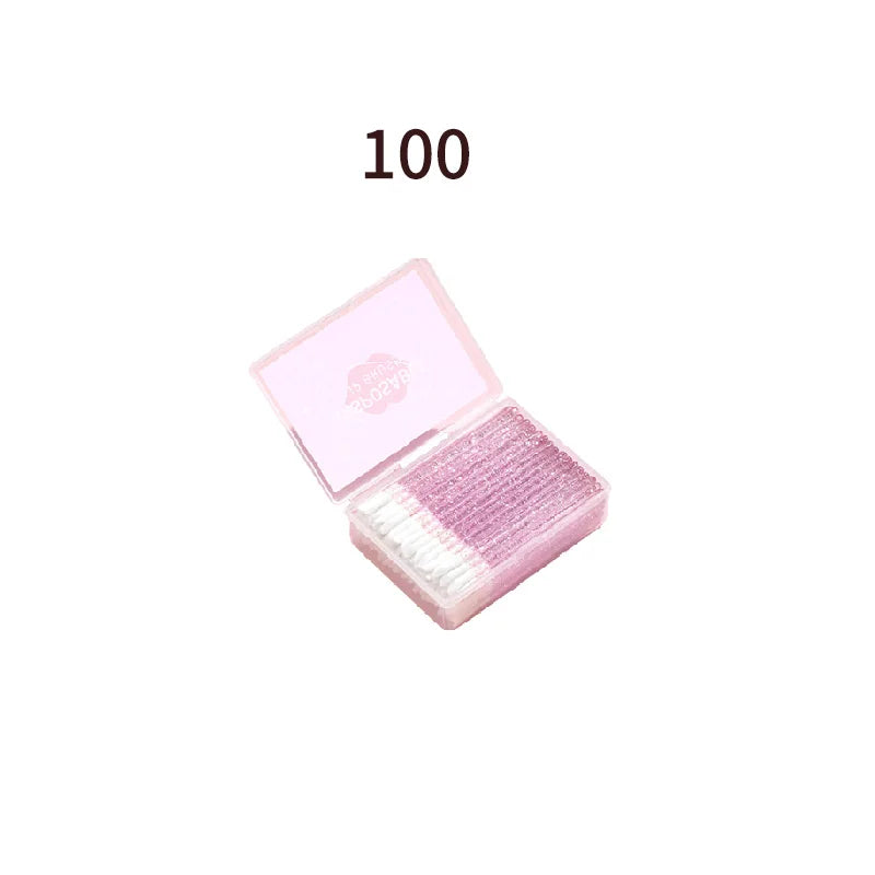 Silicone Lip Brush Stick Disposable 100 Pieces, Portable Independent Hygienic Smudging Multi-purpose Lipstick Slant Mouth Brush