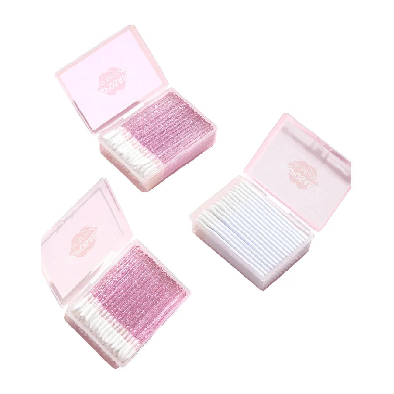 Silicone Lip Brush Stick Disposable 100 Pieces, Portable Independent Hygienic Smudging Multi-purpose Lipstick Slant Mouth Brush