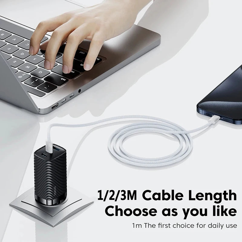 60W Type C to Type C Color Cable For Apple iPhone 15 PD Fast Charging For Huawei Xiaomi Samsung Type C Weaving Cable Accessories