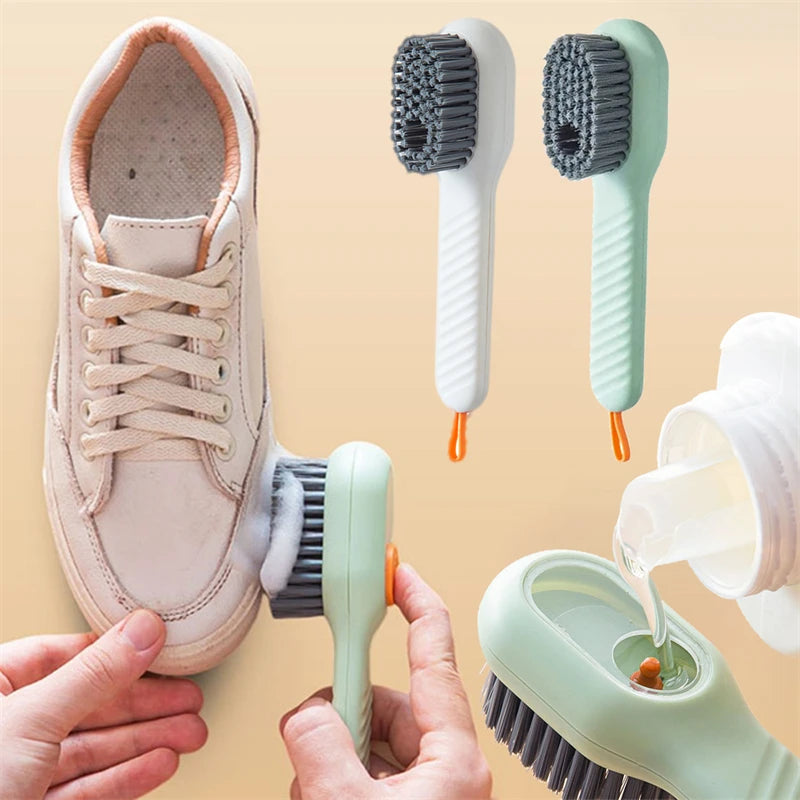 16-1PCS Multifunction Cleaning Shoe Brush Soft Automatic Liquid Shoe Brush Long Handle Clothes Soap Brush With Hook Clean Tool