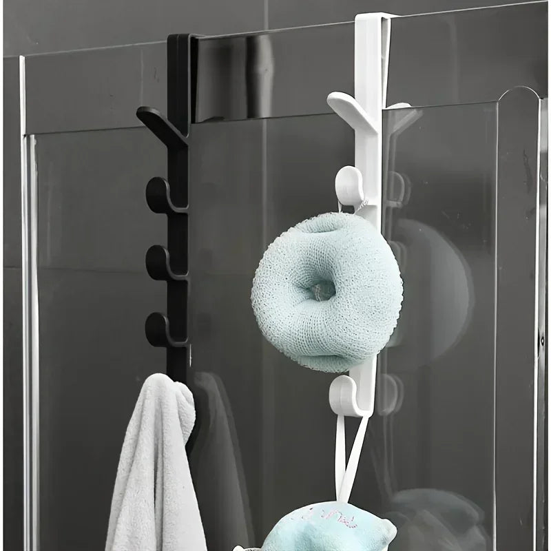 1pc Long Row Of Hooks Behind The Door, Bag Rack Ins Dormitory Storage Hanger, Wall-mounted Storage Rack, Hat Organizer