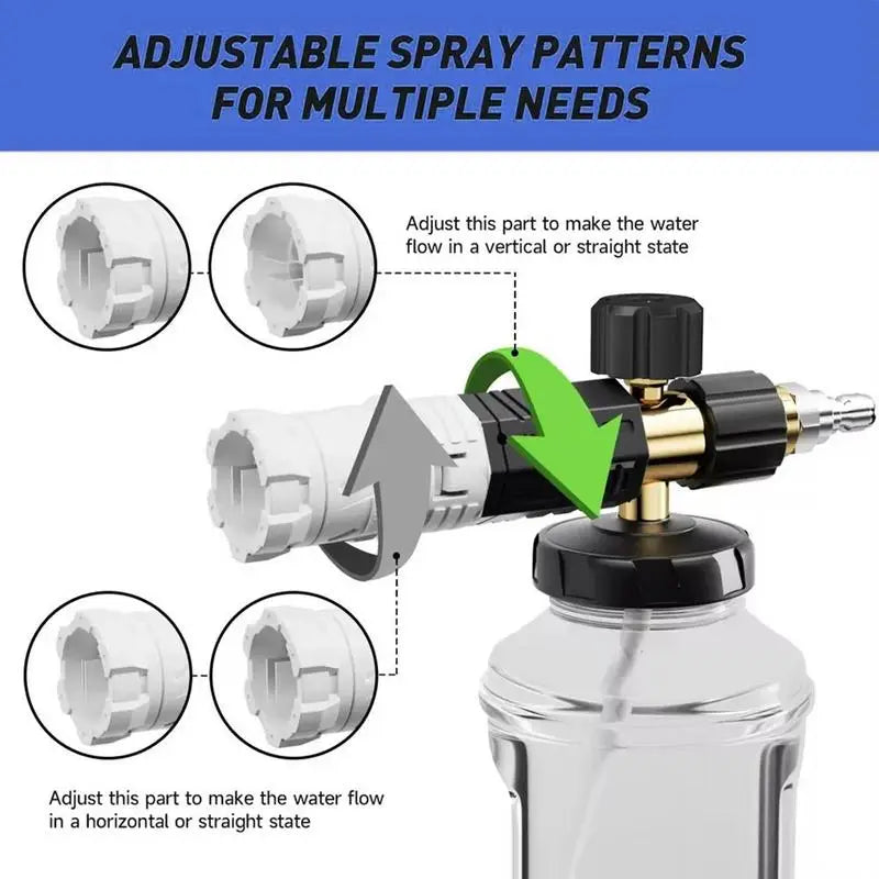 Car Foam Sprayer Car Soap Sprayer Spray Nozzle Pressure Attachment Kit Adjustable Mode For Truck Outdoor Lawn House Car Wash