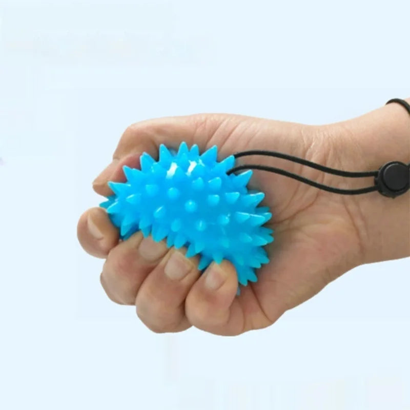 Massage Ball With Rope Hedgehog Ball Grip Strength Ball Rehabilitation Training Equipment Hand Fingers Strength Strength Device