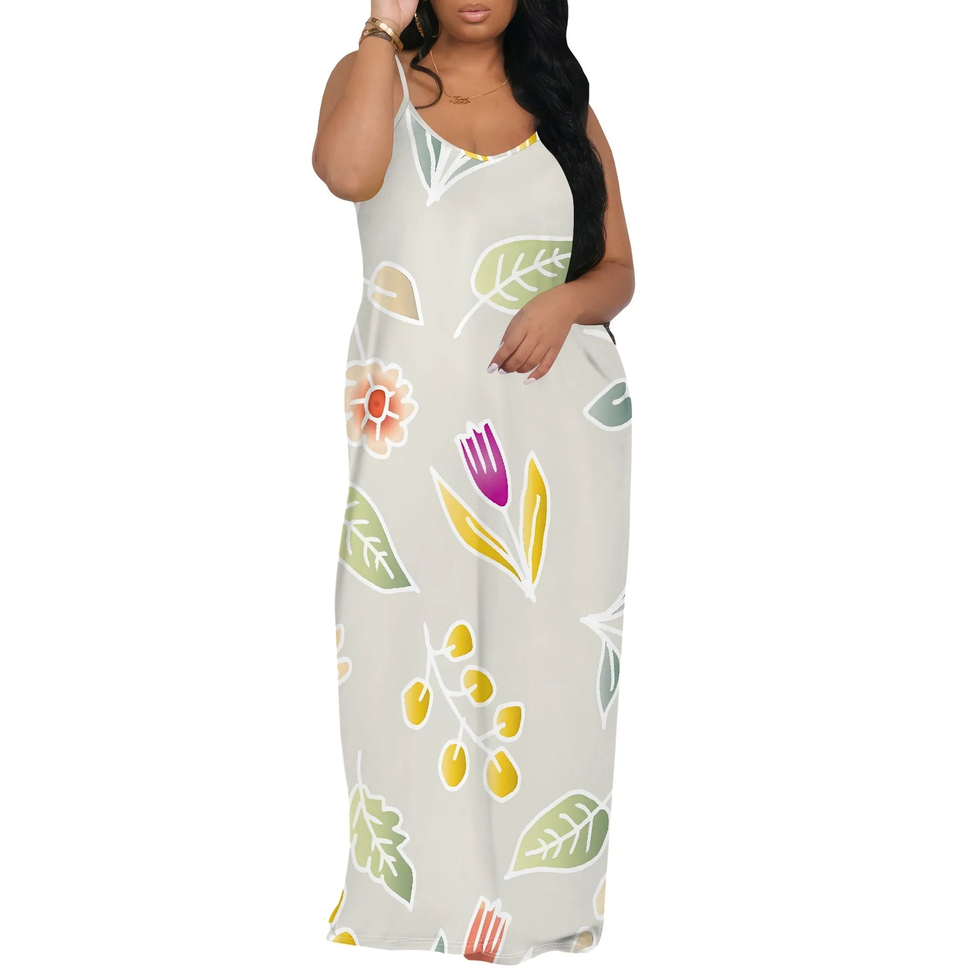 Vestido Floral Feminino com Alças – Casual, Evase e Confortável | Primavera/Verão 2025/2026