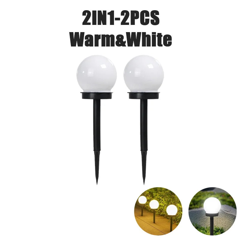 Solar LED Bulb Light Three-color Energy Saving Waterproof Simple Atmospheric Lighting Outdoor Garden Lawn Street Garden Lights