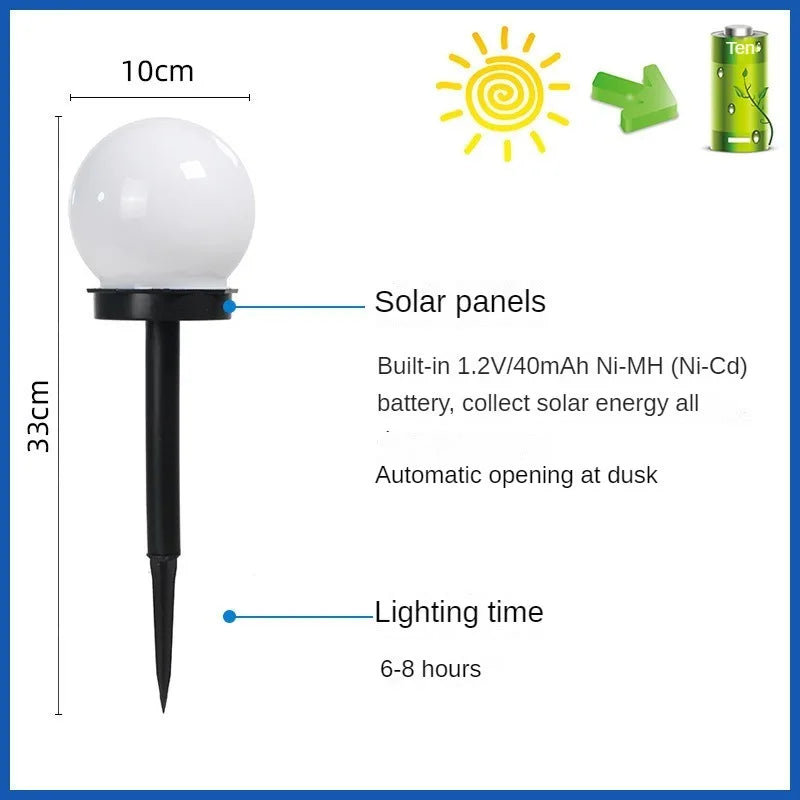 Solar LED Bulb Light Three-color Energy Saving Waterproof Simple Atmospheric Lighting Outdoor Garden Lawn Street Garden Lights