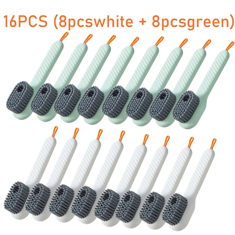 16-1PCS Multifunction Cleaning Shoe Brush Soft Automatic Liquid Shoe Brush Long Handle Clothes Soap Brush With Hook Clean Tool