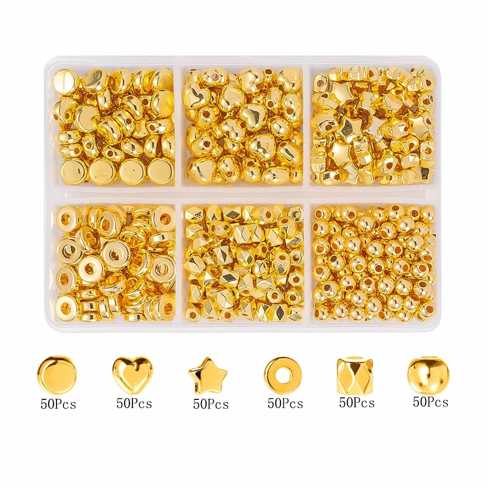 6 STYLE 4 Colors Boxed CCB Spacer Beads Assorted Bracelet Making Kit for Jewelry Making Diy Bracelet Necklace Craft Accessories