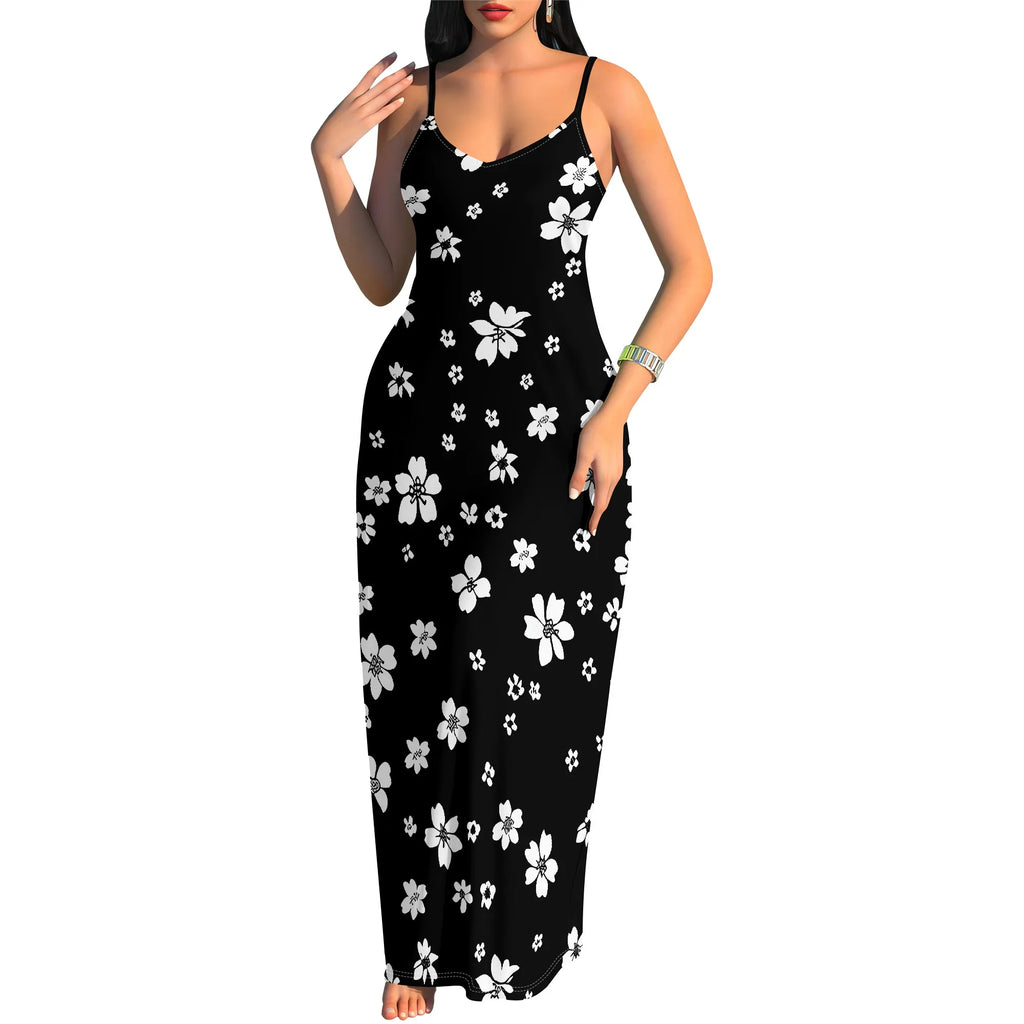 Women's 2025 spring and summer sleeveless knee length dress with hollowed out pullover, butterfly print beach casual dress