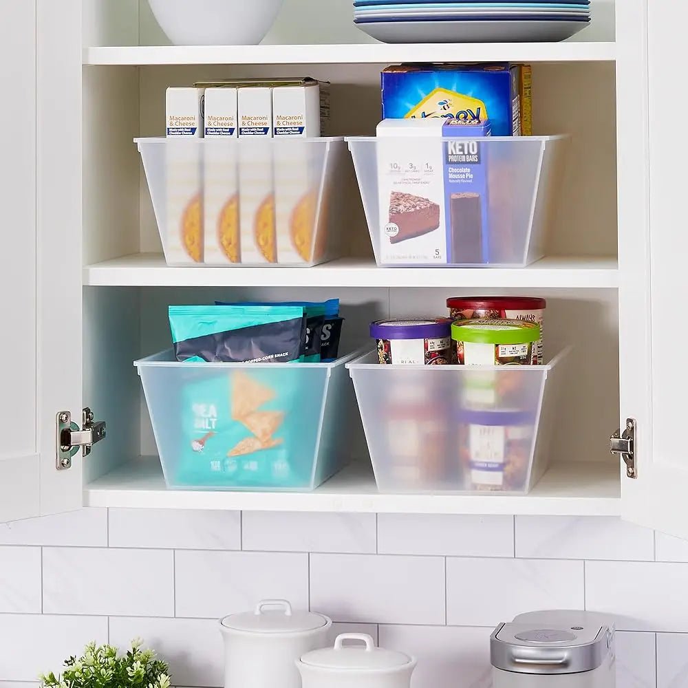 Clear Plastic Storage Bins, Pantry Organizers & Storage Containers, Cabinet Organizer, Home Organization Must Haves For