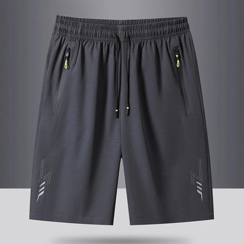 Summer Men's Sport Shorts Cool Sportswear Running Shorts Casual Bottoms Gym Fitness Training Jogging Short Pants Men Black Gray