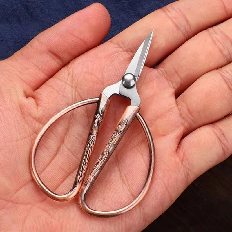 Tesoura de costura retrô de aço inoxidável para alfaiate, cortador de tecido para bordado, tesoura vintage de aço de alta durabilidade (cópia)