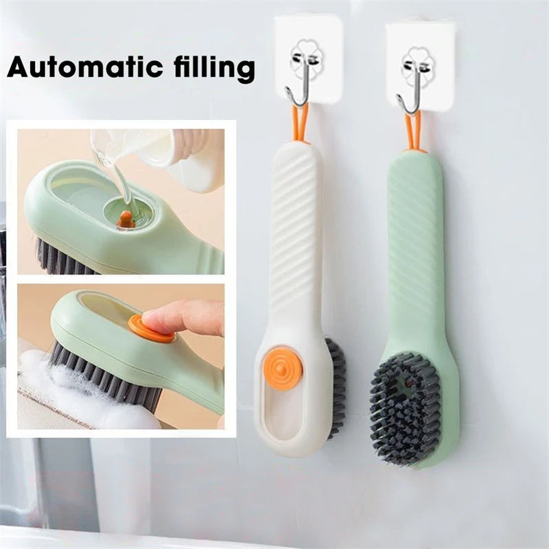16-1PCS Multifunction Cleaning Shoe Brush Soft Automatic Liquid Shoe Brush Long Handle Clothes Soap Brush With Hook Clean Tool