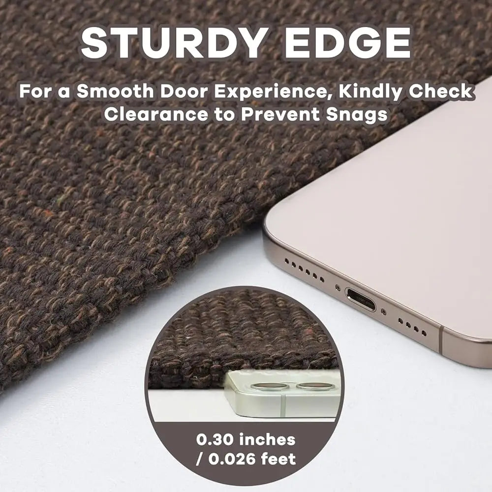 Woven Area Rug 3X5 Ft Washable Rugs For Entryway, Braided Rubber Backed Throw Rugs Door Mat Indoor Outdoor Entrance, Cotton