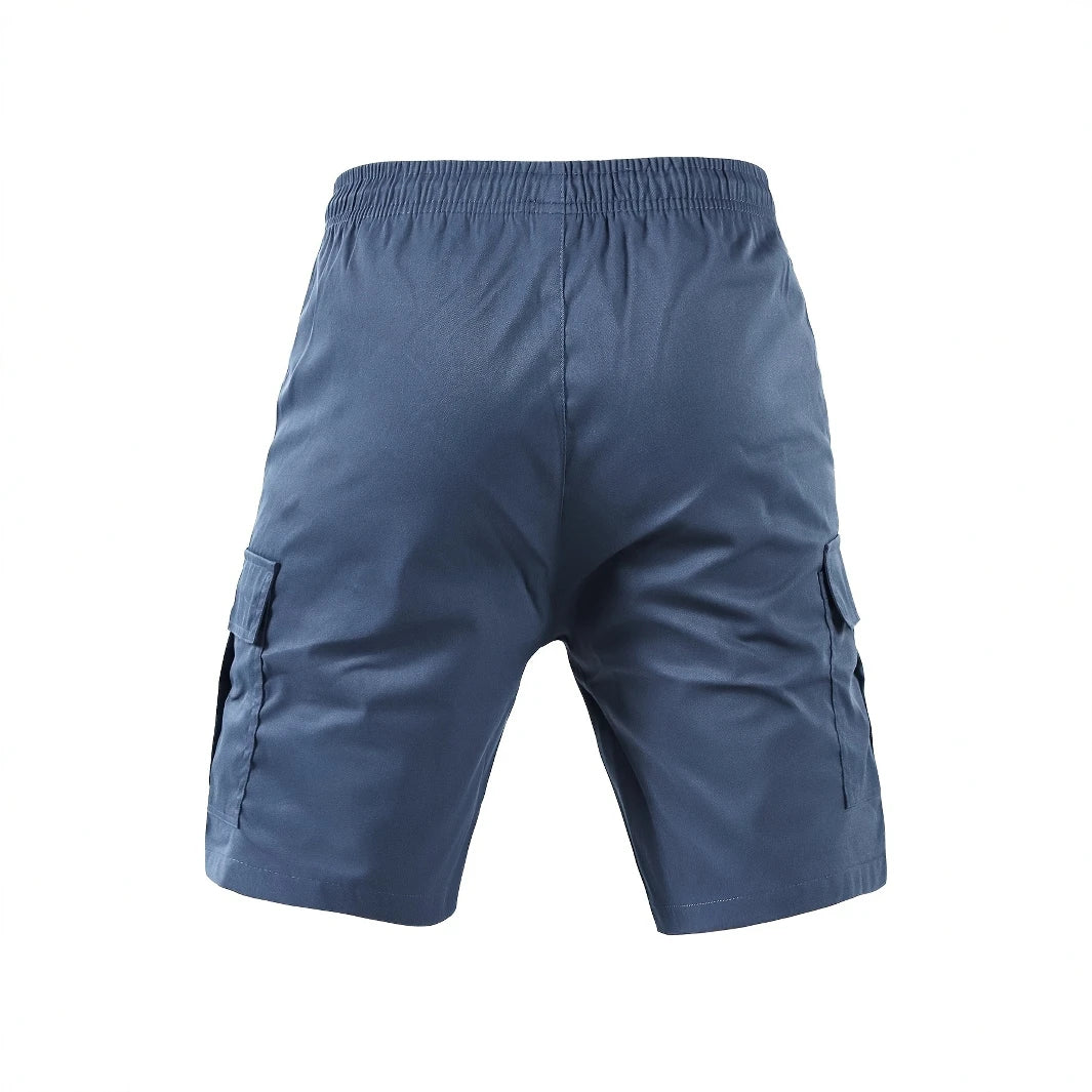 Elastic waist solid color cargo shorts for men multiple colors to choose from multi-pockets design perfect for summer outdoor ac