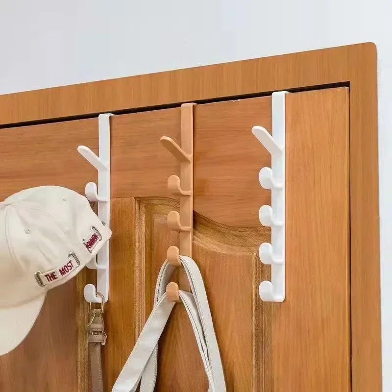 1pc Long Row Of Hooks Behind The Door, Bag Rack Ins Dormitory Storage Hanger, Wall-mounted Storage Rack, Hat Organizer