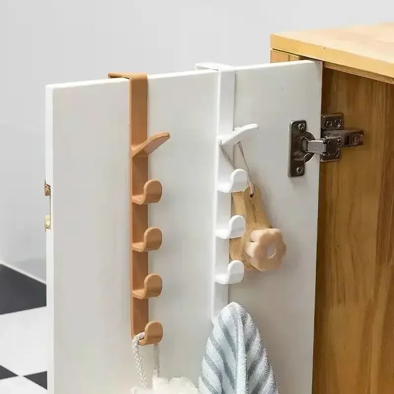 1pc Long Row Of Hooks Behind The Door, Bag Rack Ins Dormitory Storage Hanger, Wall-mounted Storage Rack, Hat Organizer